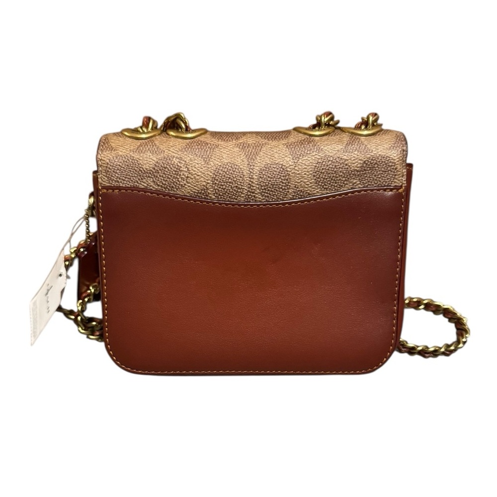 Coach Madison Signature Coated Canvas Mini Shoulder Bag W/ Tea Rose Turnlock NWT - Picture 5 of 10